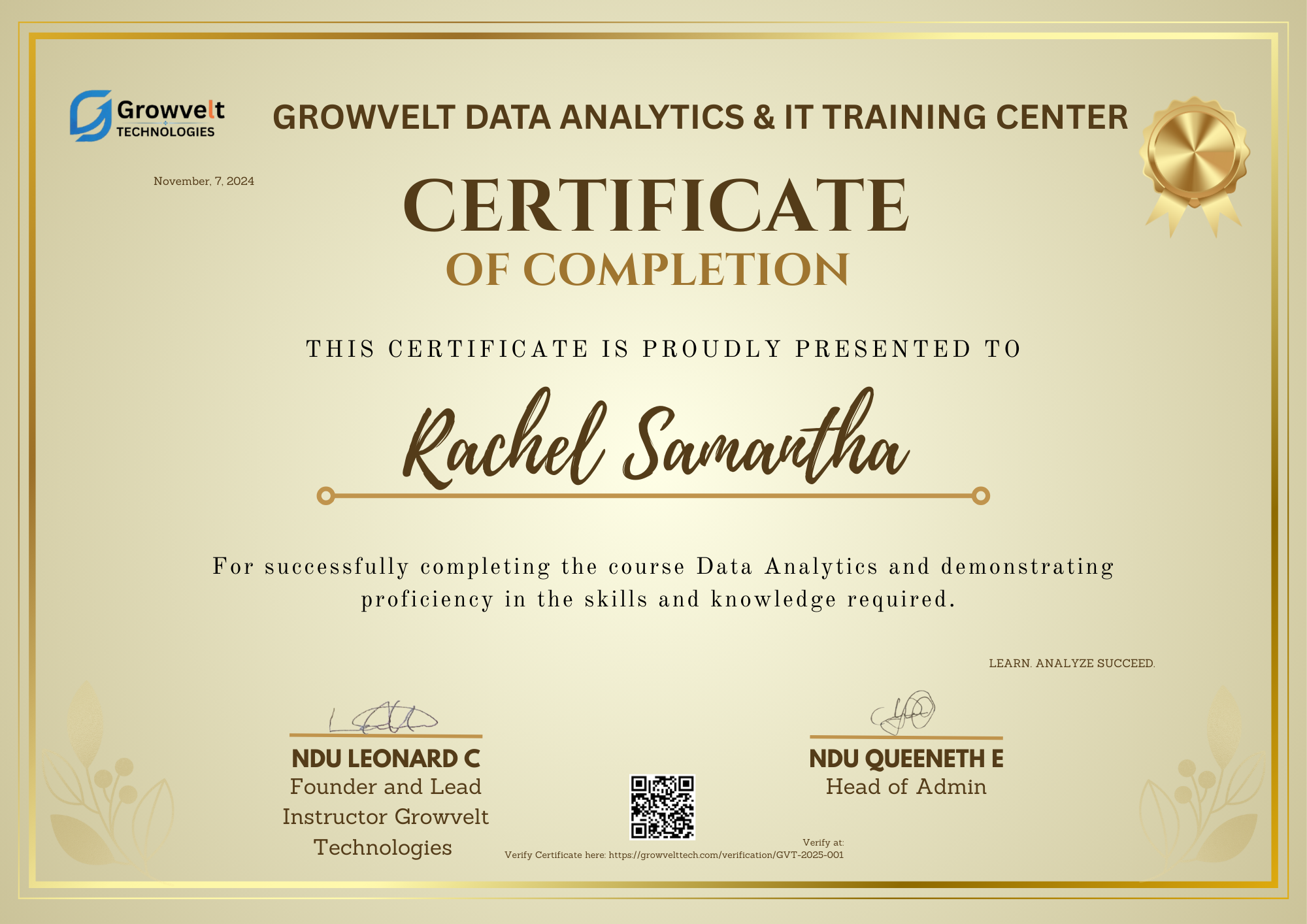 Certificate Preview